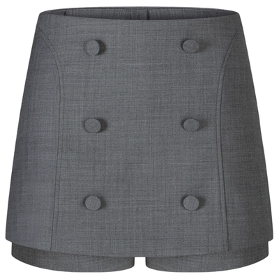 半裙双排扣设计超短裤裙