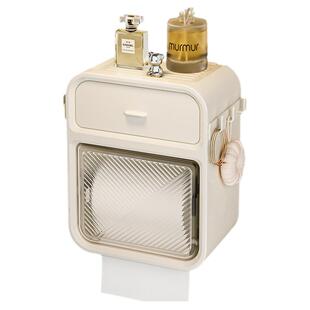 卫生间厕纸盒2025新款免打孔壁挂式厕所卫生巾收纳盒卷纸挂架