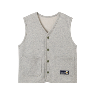 千趣会童装26年春装男女童小毛圈布背心儿童马甲上衣亲子宠物服