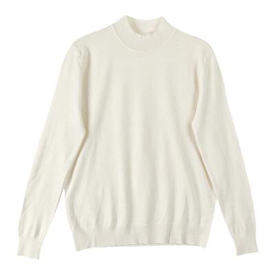 杏色半高领软糯长袖针织衫毛衣女