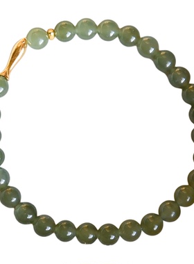 天然和田玉单圈手串如鱼得水锦鲤手链女s925银本命年首饰女友礼物