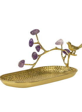 喜上枝头黄铜托盘摆件