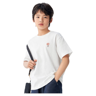 巴拉巴拉男童短袖t恤儿童纯棉半袖女童白色上衣大童夏季新款童装