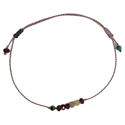 极细天然紫石榴石原创手链