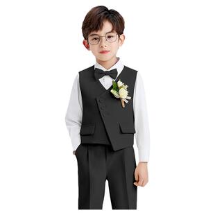 罗蒙儿童西装套装男童花童礼服主持人钢琴演出服小男孩英伦风西服