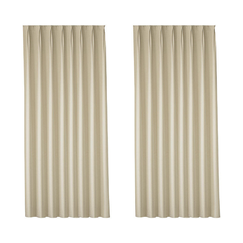 2026新款奶油白双面雪尼尔全遮光卧室法式窗帘高级感客厅高温定型