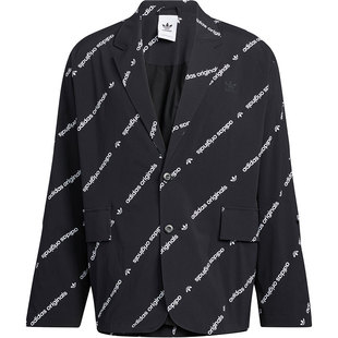 Adidas/阿迪达斯官方三叶草春季新款男子宽松西装外套HU1241