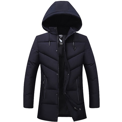 男士中长款加厚棉服外套