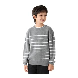 巴拉巴拉童装男童毛衣女童条纹针织衫秋冬亲子装新款纯棉内搭上衣
