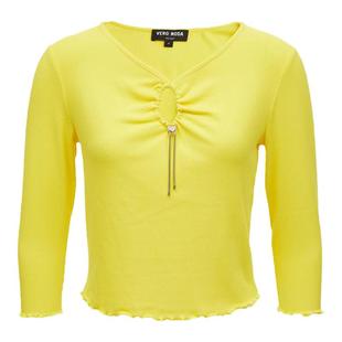 t区绫致VeroModa上衣25春夏新V领抽褶镂空修身七分袖女时尚潮流