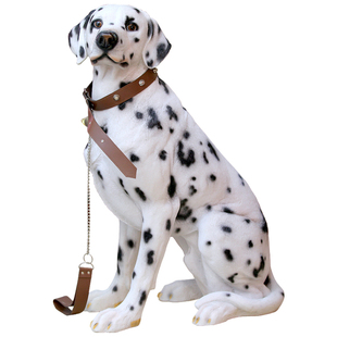 仿真动物落地斑点狗摆件客厅玄关吉祥物家居工艺品庭院装饰狗模型