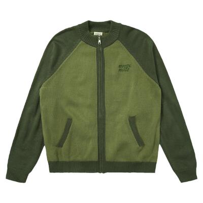 简约秋冬撞色拼色拉链毛衣开衫男