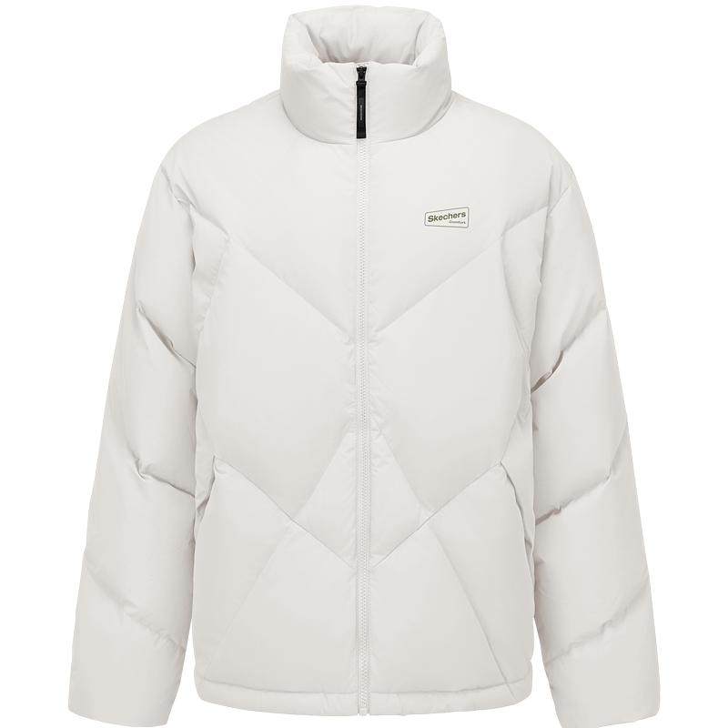 斯凯奇短款羽绒服2025冬男女同款保暖防泼水防泼油耐污三防外套