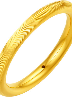 周六福黄金3d硬金戒指女款定价黄金流光猫眼手饰送女生送节日礼物