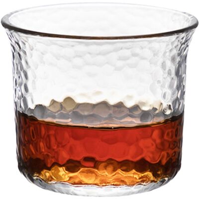 人工吹制日式透明锤纹防烫杯