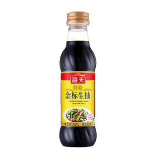 海天特级金标生抽500ml上色提鲜调料炒菜凉拌烧烤点蘸厨房调味品