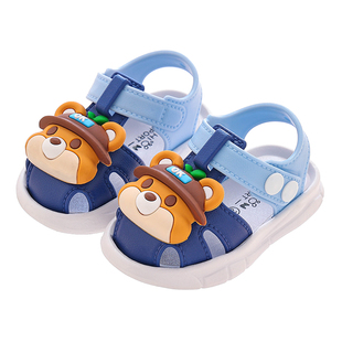 儿童凉鞋男童夏季洞洞鞋男小孩宝宝凉拖鞋防滑尿不湿包头沙滩鞋
