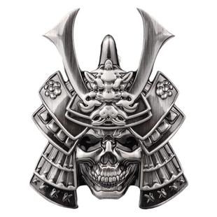 日系鬼武士车标武者骷髅车贴3D立体金属改装车身贴尾标越野装饰贴