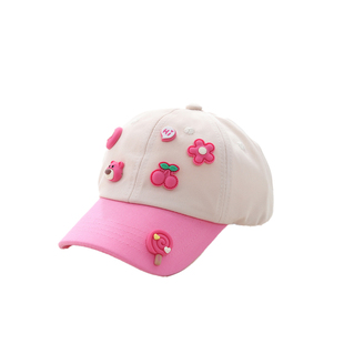 儿童帽子春秋薄款女童秋冬遮阳帽宝宝棒球帽女孩草莓熊鸭舌帽卡通