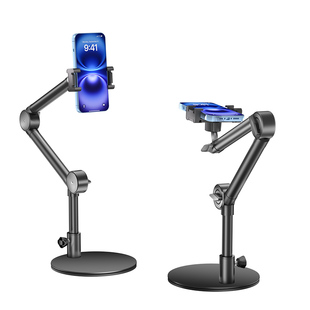 专业桌面手机俯拍专用支架2025新款手机支架珠宝美食书法直播vlog拍照摄影神器多功能升降旋转带补光灯支撑架