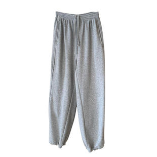 抽绳束脚加绒卫裤女2025冬季韩版宽松休闲运动长裤垂感百搭阔腿裤