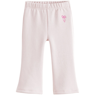 马克珍妮女童甜趣蝴蝶结加绒微喇裤宝宝裤子2025年秋冬新款551333