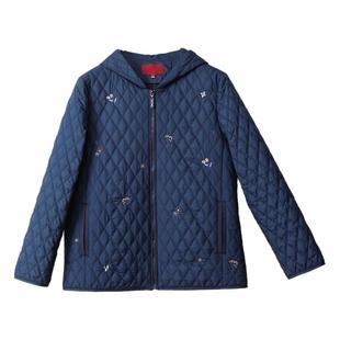 泰格女装旗下品牌美迪菲秋季轻薄款棉服连帽夹棉外套中年女装棉衣