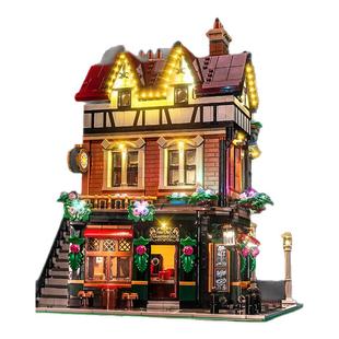 Brick Bling适用于乐高灯饰10350英伦街角展示盒街景灯光组防尘罩