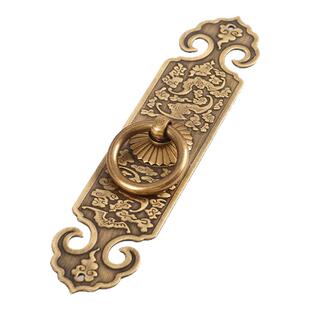 新中式仿古纯铜柜门铜拉手红木铜配件抽屉书柜厨柜衣柜门黄铜把手