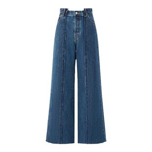 MOUSSY 秋季新品休闲解构拼接阔腿牛仔裤喇叭裤010HA611-4911
