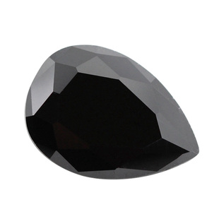 梨形黑色天然黑尖晶石原石裸石 水滴形宝石戒面diy首饰品戒指配石