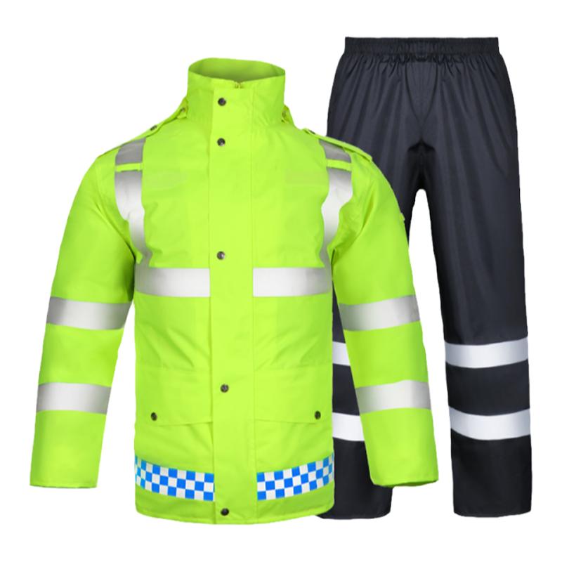 执勤雨衣套装反光交通安全服加厚