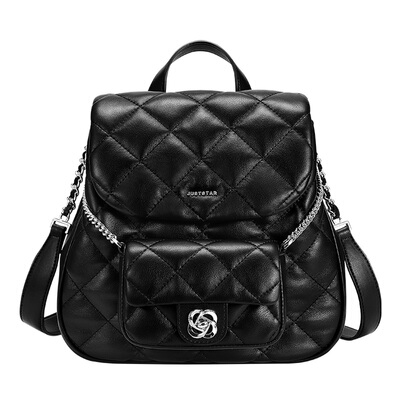 欧时纳通勤双肩包女菱格小香风