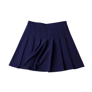 纯色百褶裙女夏松紧高腰小裙子显瘦泛黄色学生短裙a字半身裙短款
