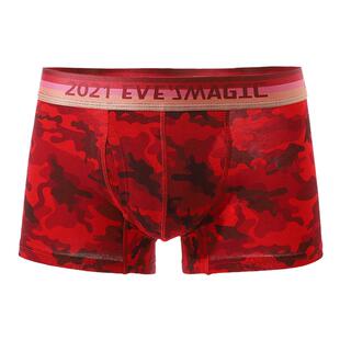 夏娃之秀红色潮流男士本命年平角裤纯棉舒适透气内裤个性韩版短裤