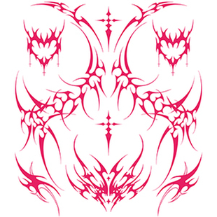 MG tattoo 辣妹半身花体个性夜店腰腹防水助兴私密荧光纹身贴男女