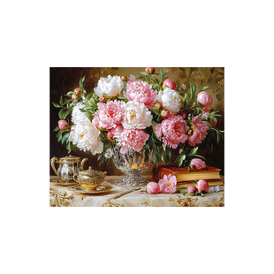 富贵牡丹2025新款数字油画diy填充涂色花卉油彩客厅装饰油彩挂画