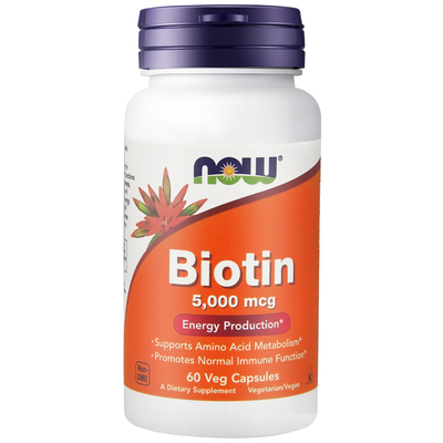 NOWFoods生物素b7胶囊维生素biotin 5000mcg进口诺奥60粒