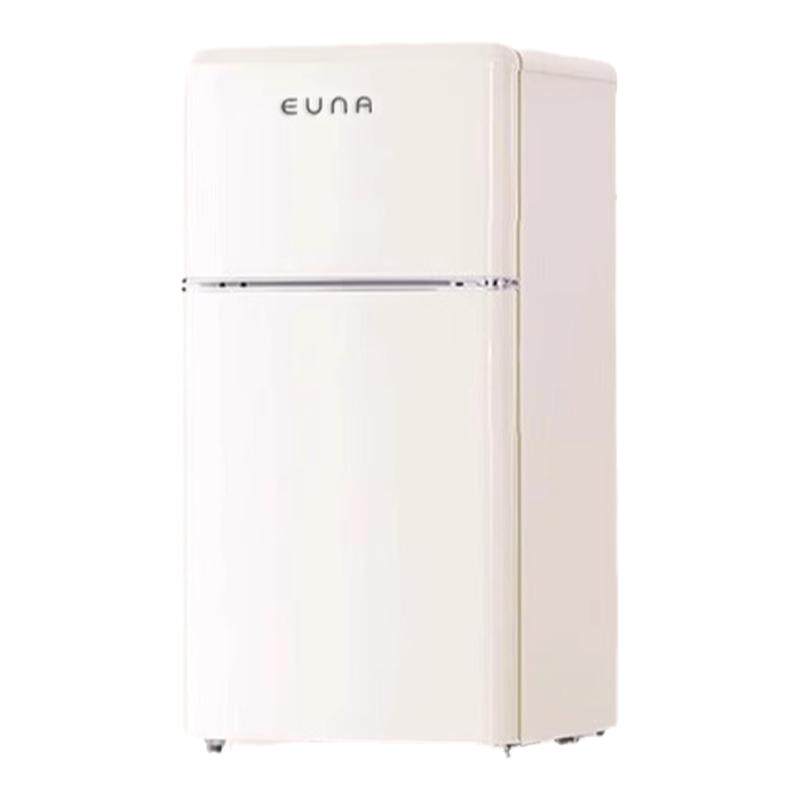 EUNA/优诺BCD-82R复古小型冰箱家用租房卧室迷你藏冻一体双门冰箱