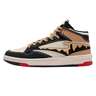 无双洞天福地鸿星尔克板鞋秋季新款男鞋潮流鞋子高帮休闲鞋运动鞋