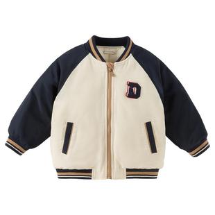 戴维贝拉男童棉服儿童夹棉棒球服2026秋冬新款男宝宝A类保暖外套