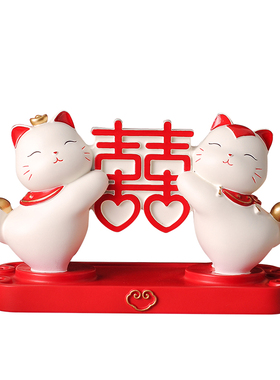 树脂新婚礼物喜庆客厅招财猫摆件