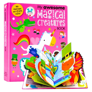 英文原版绘本My Awesome Alphabet Book/Counting 1-20/Dinosaur Book我的尖叫字母书数字书恐龙儿童启蒙创意异型纸板 精装大开