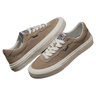 VISION官方 FLAT TOP奶茶棕低帮经典翻毛皮帆布鞋男女街头滑板鞋