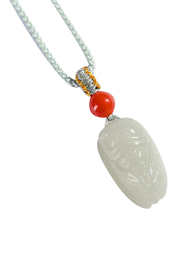 一鸣惊人玉蝉和田玉吊坠玉石知了金榜题名玉佩上岸礼物男女款项链