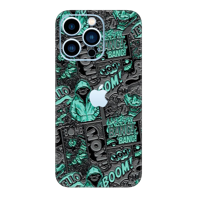 iPhone17浮雕贴纸适用苹果14Pro背膜12后膜16全包边13彩膜xsmax磨砂15贴膜