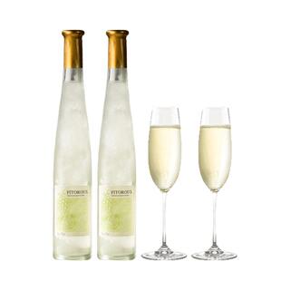 【自营】爆汁青苹果 法国进口晚收甜白葡萄酒甜型果酒赠香槟杯