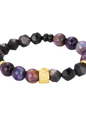 口力米大男女银曜石手串手链