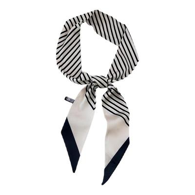 INSINUER【OL法式】条纹小丝巾长条方巾女百搭细窄衬衫长飘带绑包