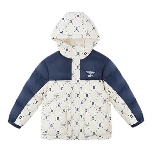 BOY童装25冬新款儿童棉服外套时尚潮流休闲连帽棉衣男女童中大童